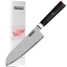 Qulajoy VG10 Chef Knife, Japanese 10Cr15MoV Steel Chefs Knives, Slicing Knife For Meat Vegetable (size: Santoku Knife)