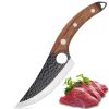 Viking Knife Japanese Professional Kitchen Knife, Hand Forged Meat Cleaver Knife With Finger Hole And Heart Hanging Hole